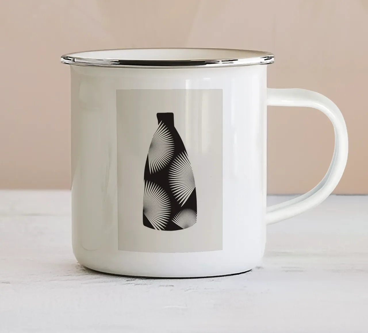 Vaso di palma a ventaglio tazza in smalto da Little Dean