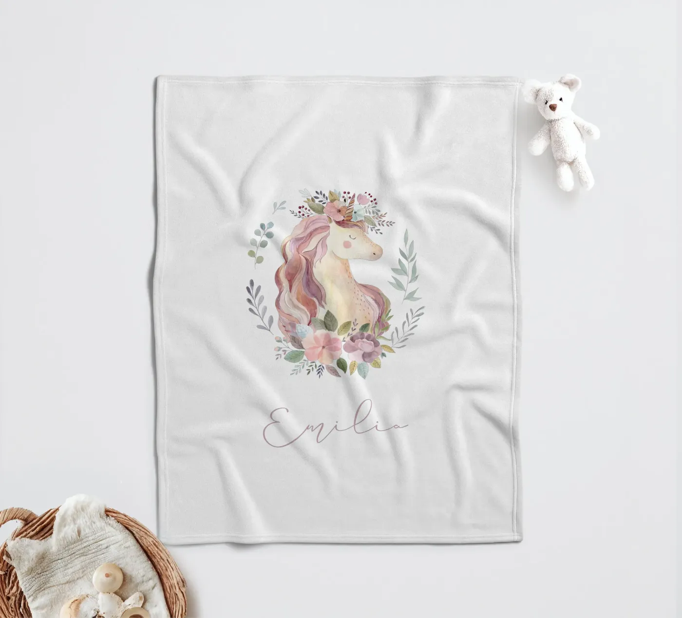 Unicorn fleecedeken van Kartenliebe