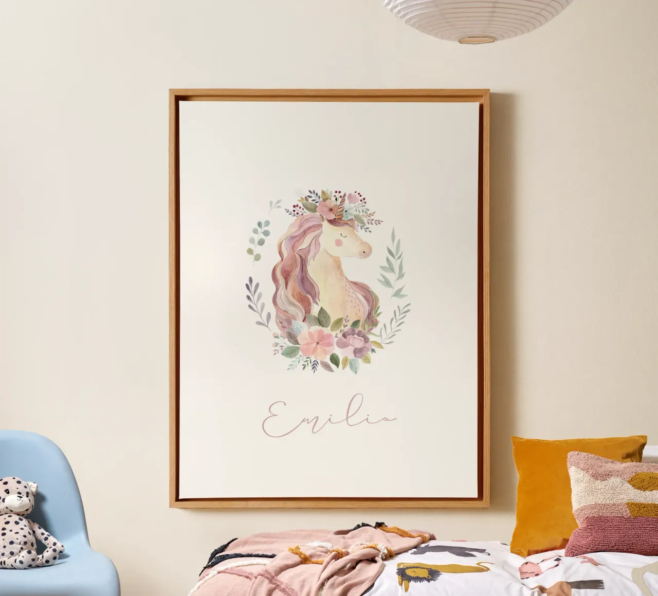 Unicorno tela con Cornice a cassetta da Kartenliebe