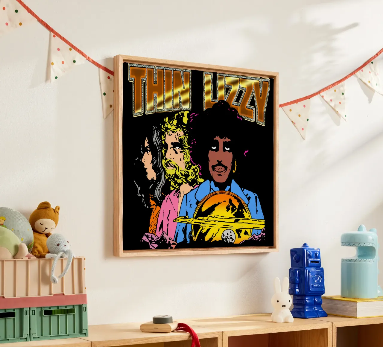 Silhouet Rok Thin Lizzy canvas met Baklijst van imstildreaming