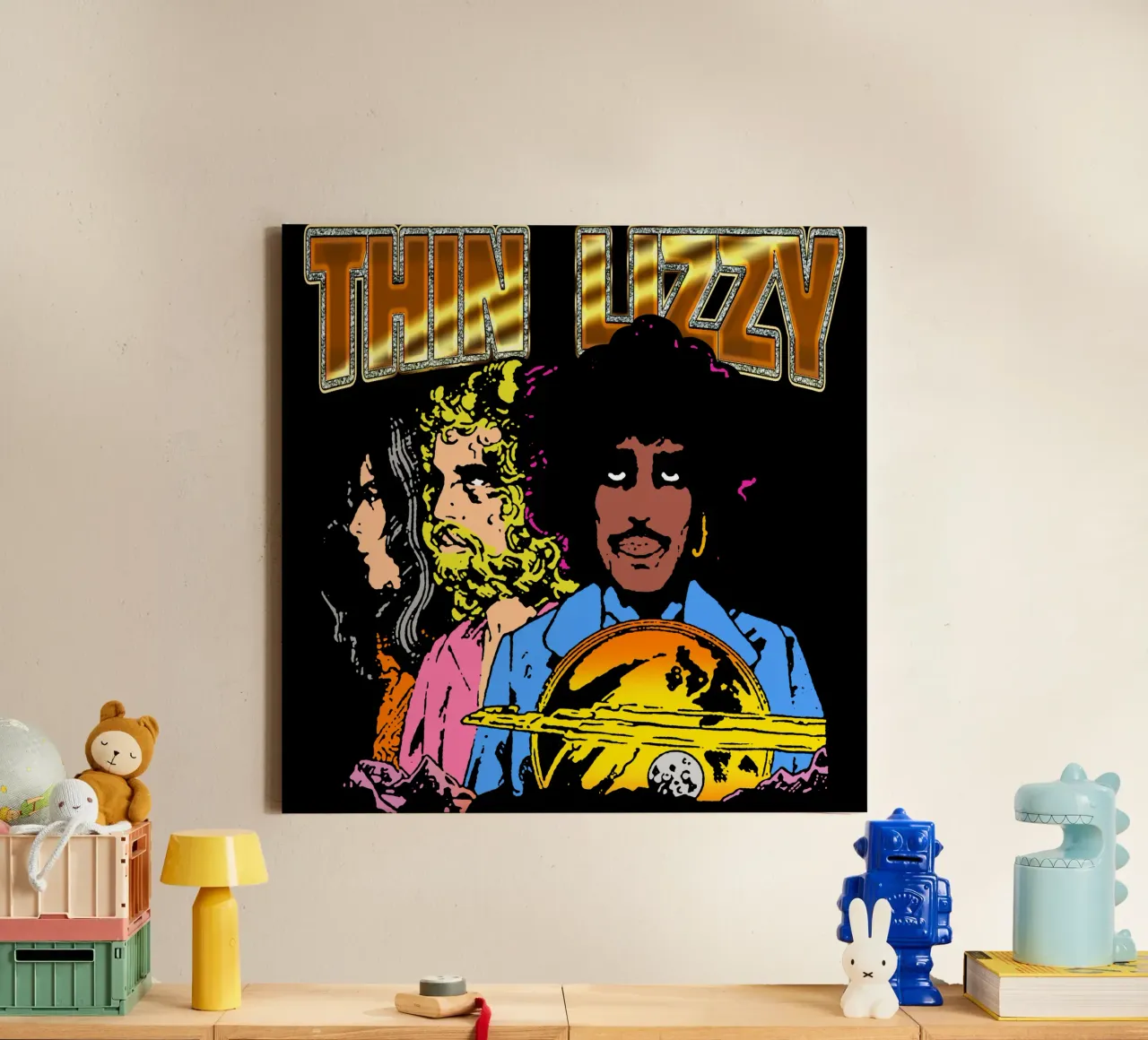 Silhouet Rok Thin Lizzy canvas met Baklijst van imstildreaming