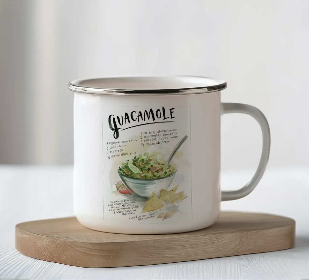 guacamole tazza in smalto da Type & Tape