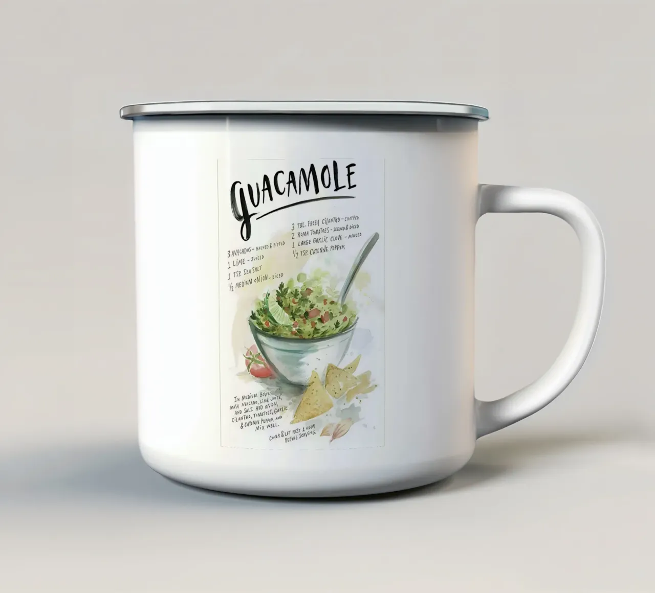 guacamole tazza in smalto da Type & Tape