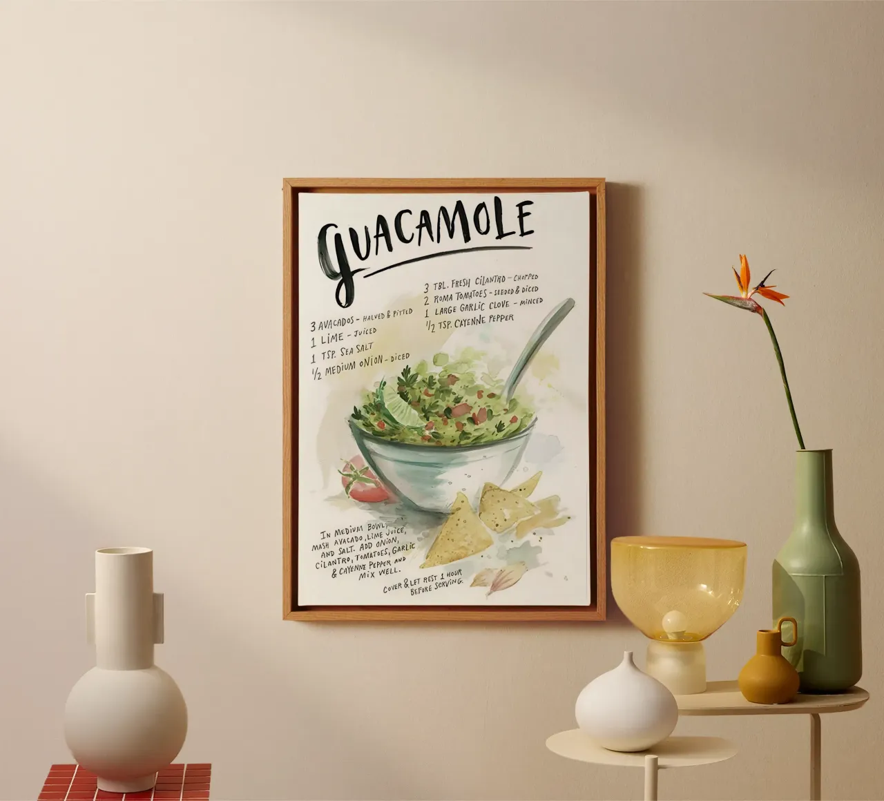 guacamole tela con Cornice a cassetta da Type & Tape