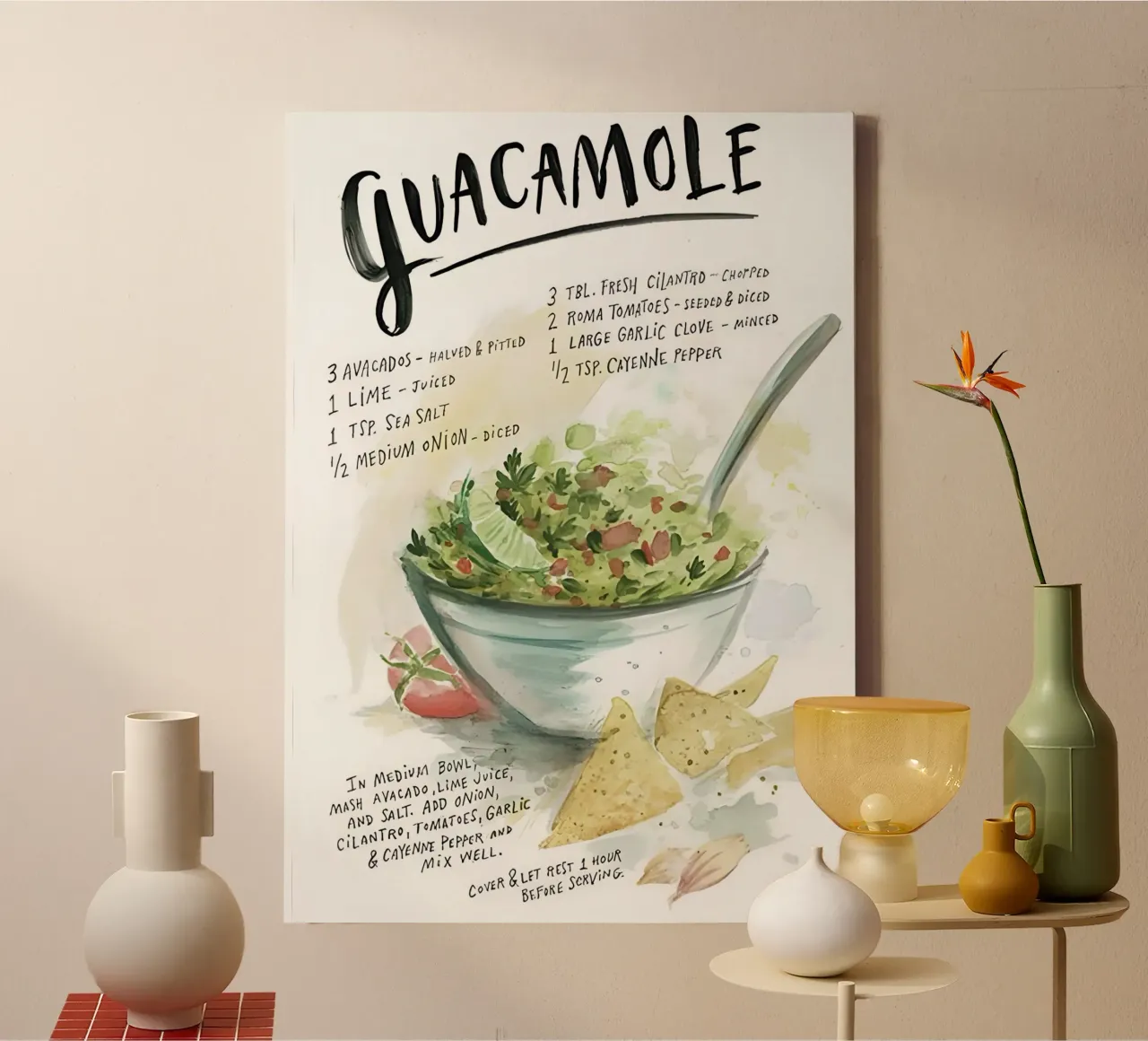 guacamole tela con Cornice a cassetta da Type & Tape