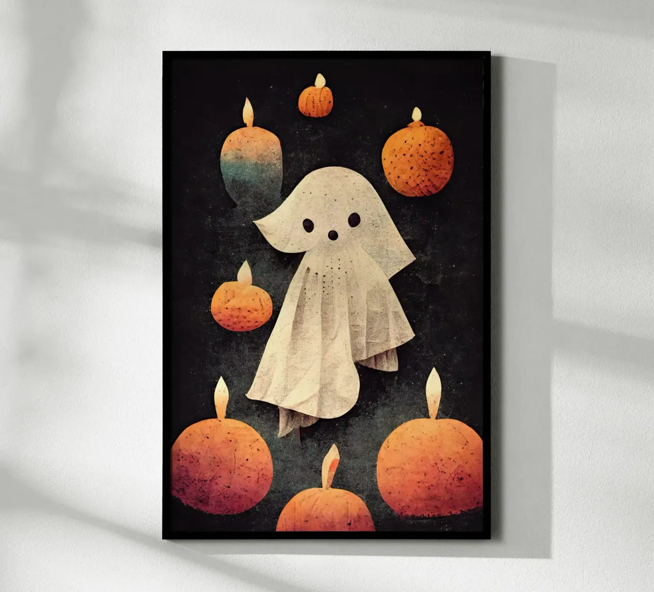 Little Ghost poster con telaio in plastica da treechild