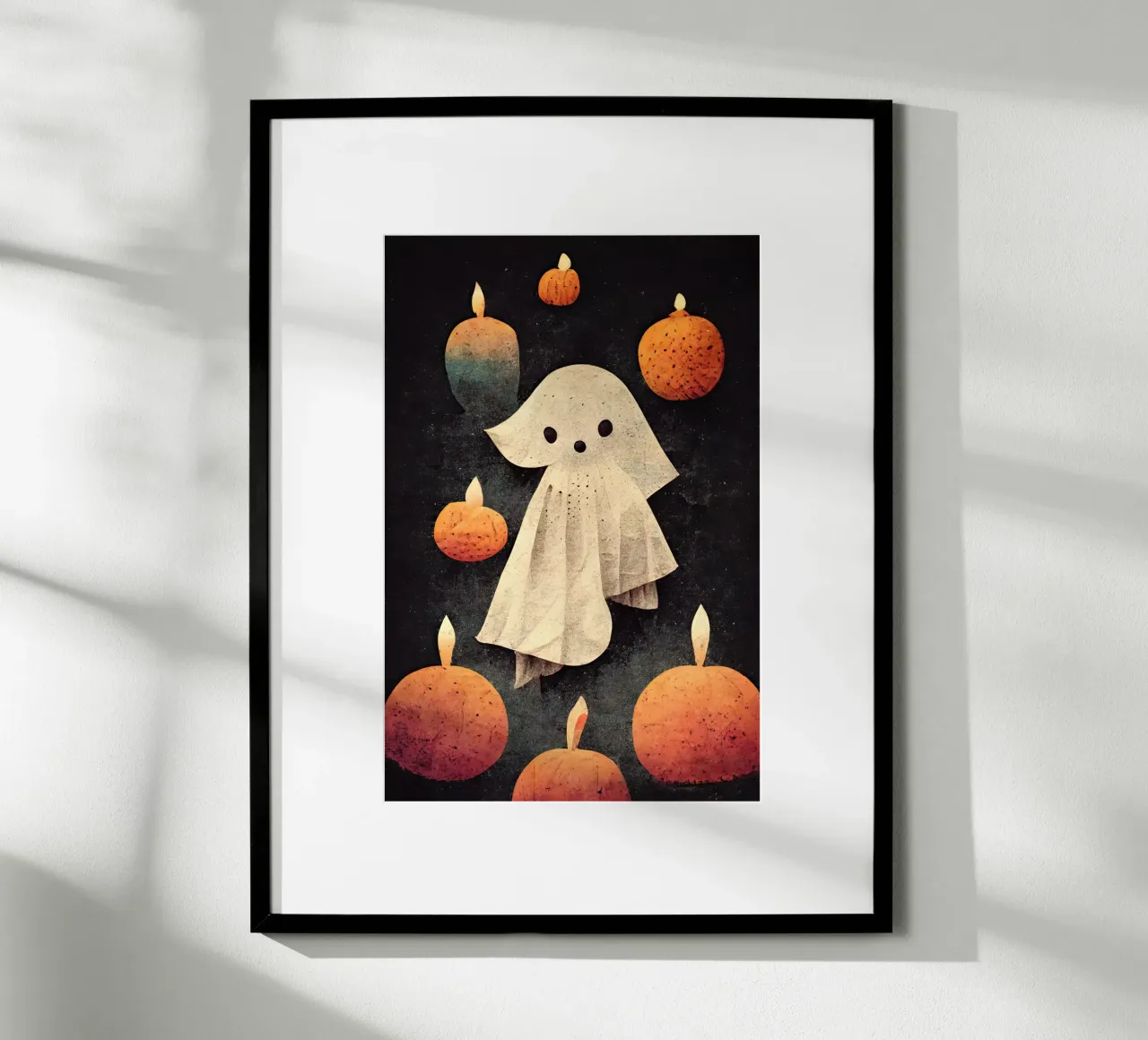 Little Ghost poster con telaio in plastica da treechild