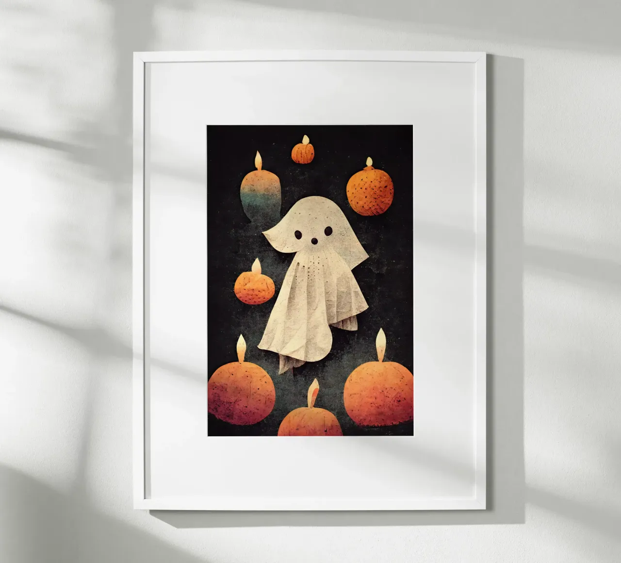 Little Ghost poster con telaio in plastica da treechild