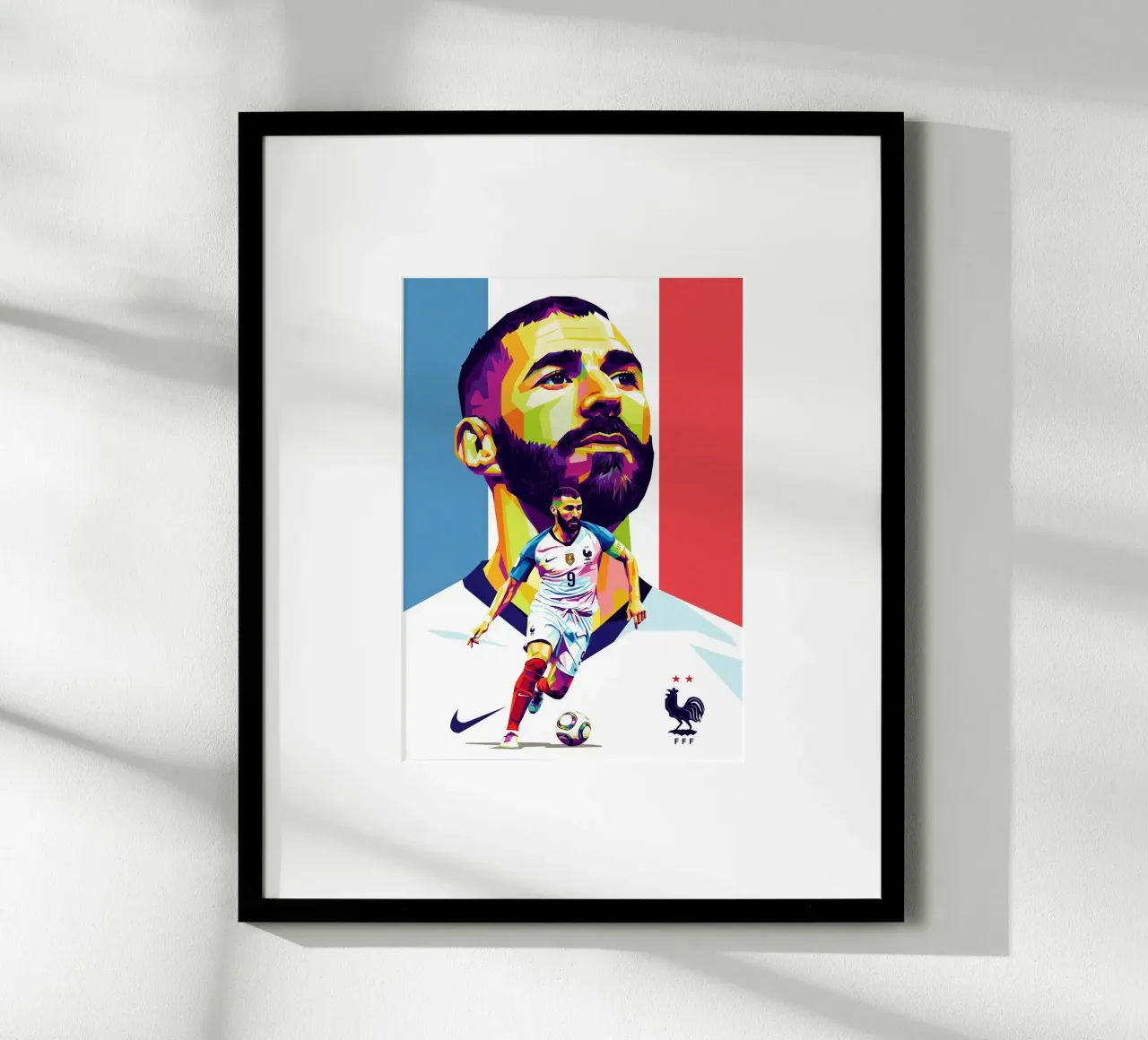 Ritratto pop art di Karim Benzema poster da Hantamrata