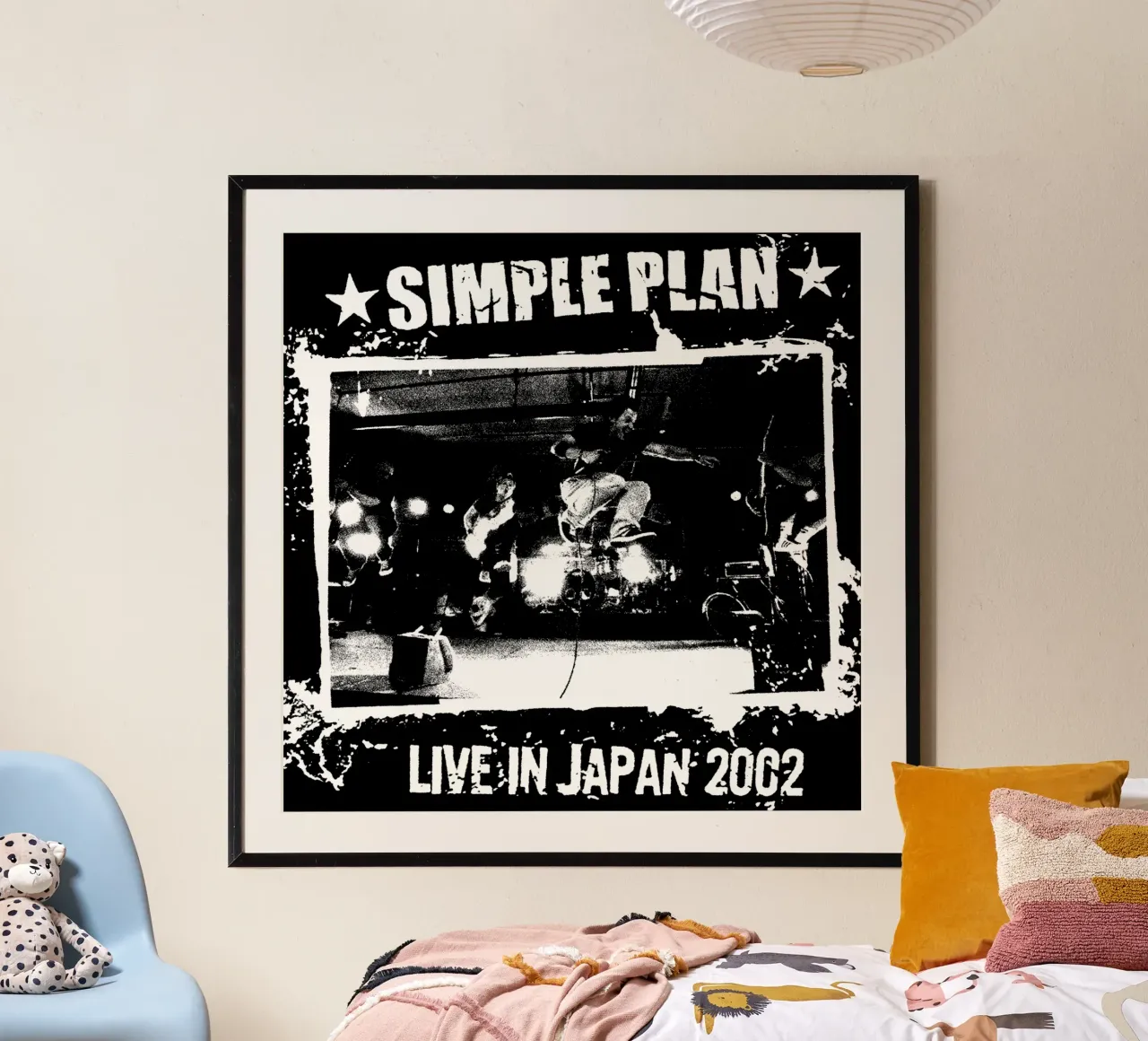 Silhouette Simple Pan Pop Punk poster con telaio in legno da skurtow