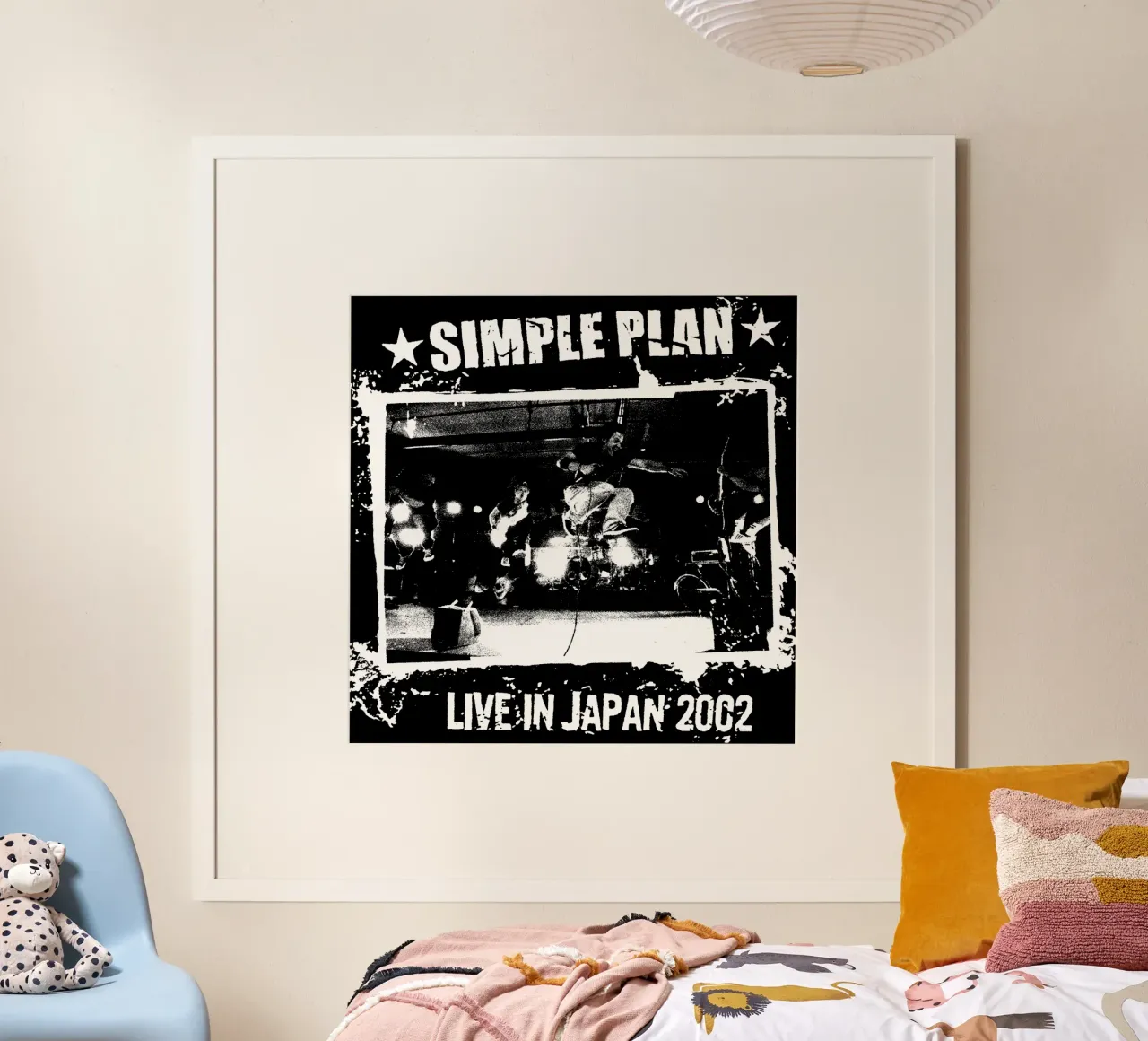 Silhouette Simple Pan Pop Punk poster con telaio in legno da skurtow