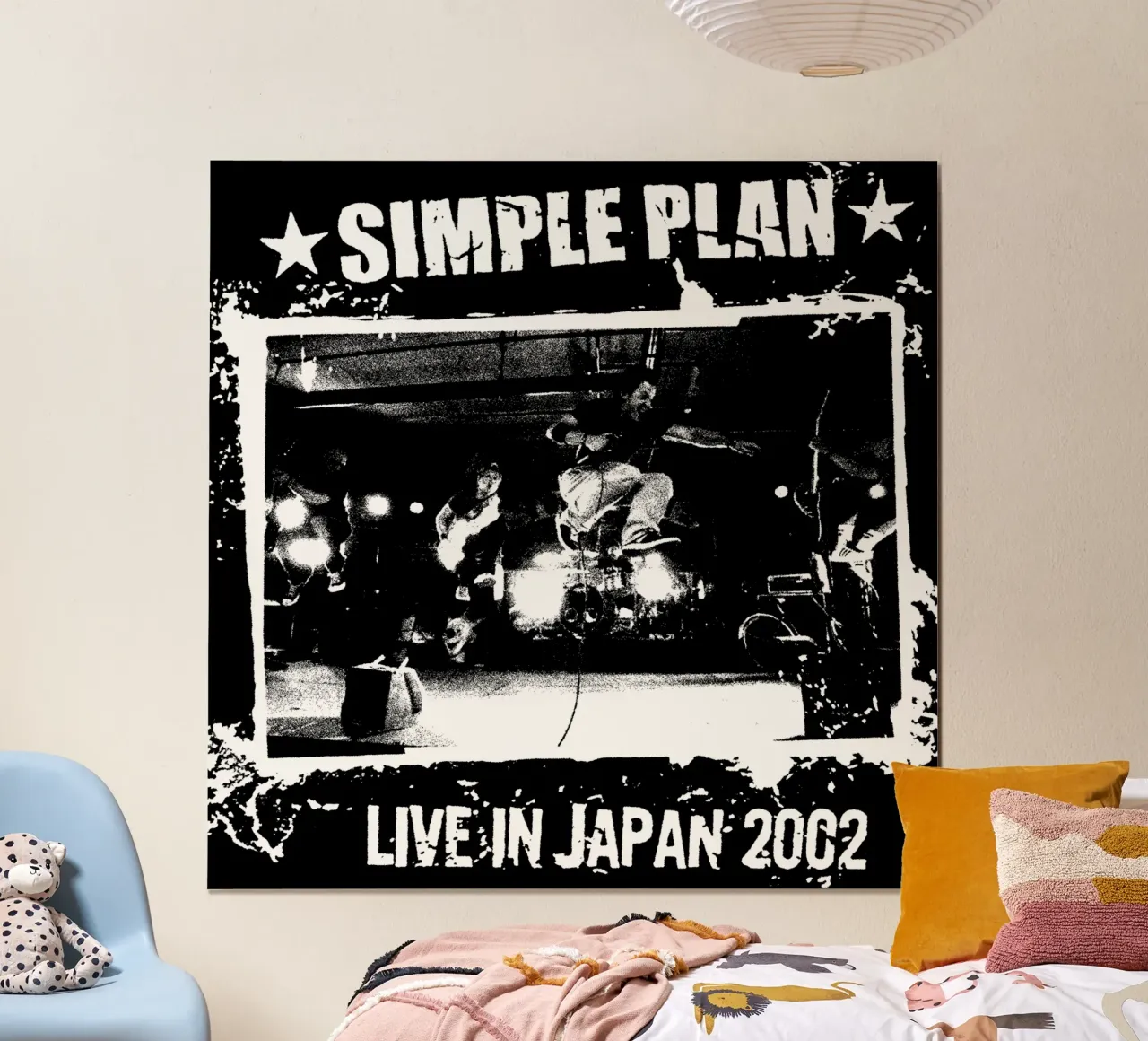 Silhouette Simple Pan Pop Punk poster con telaio in legno da skurtow