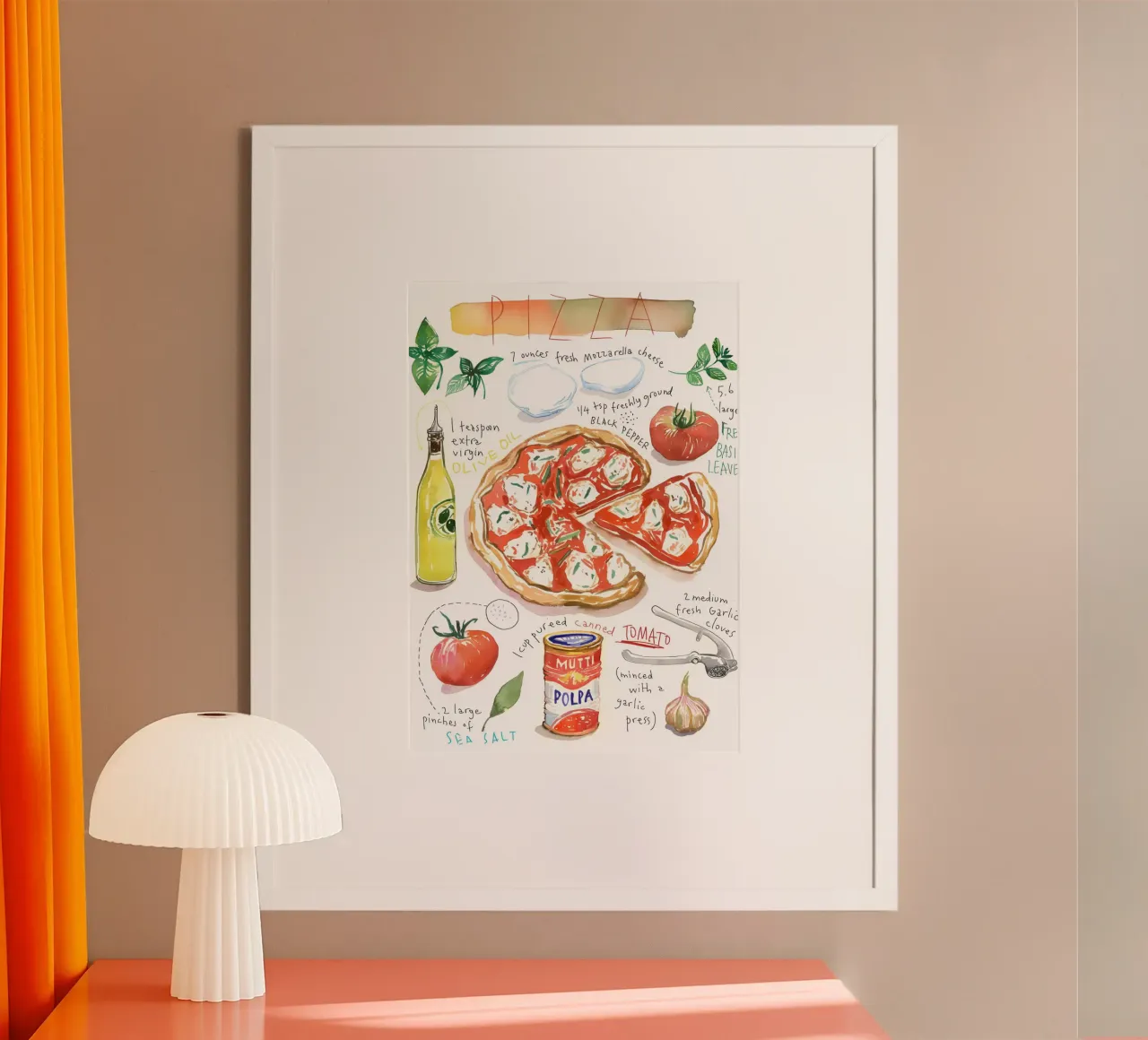 Pizza Ingredients poster da Type & Tape