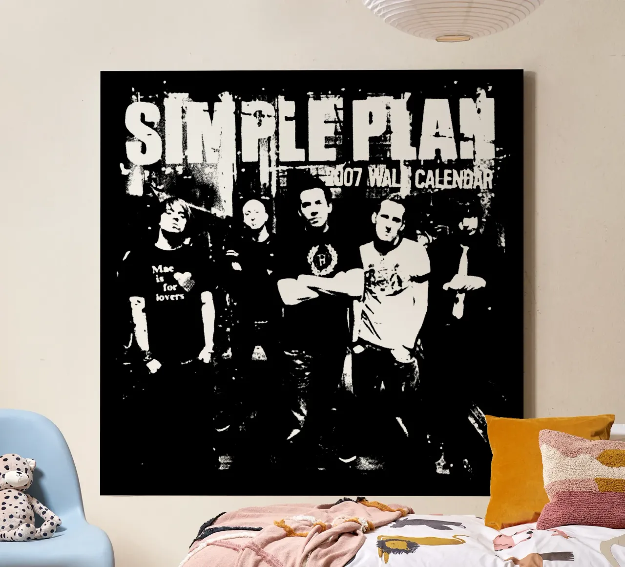 Grunge Style Rock Simple Pan canvas with Floater frame by skurtow