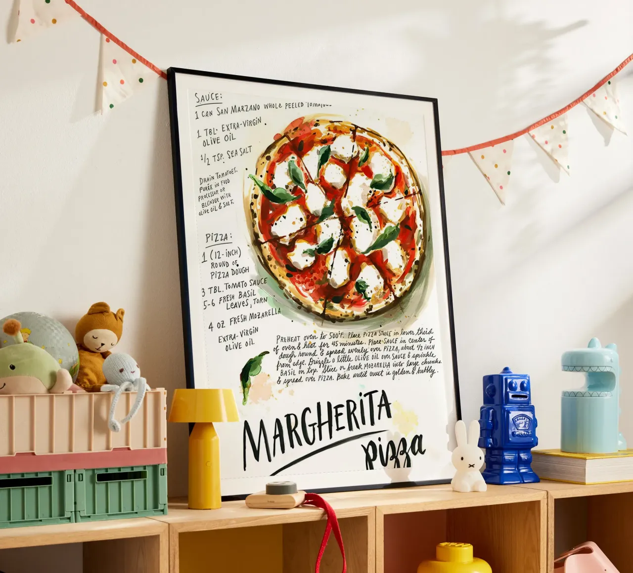 Margherita Pizza poster da Type & Tape