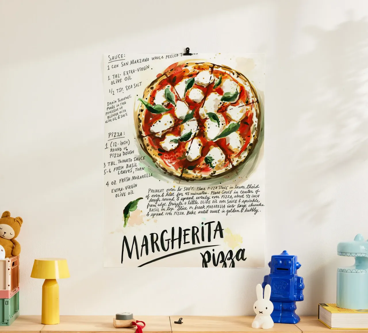Margherita Pizza poster da Type & Tape