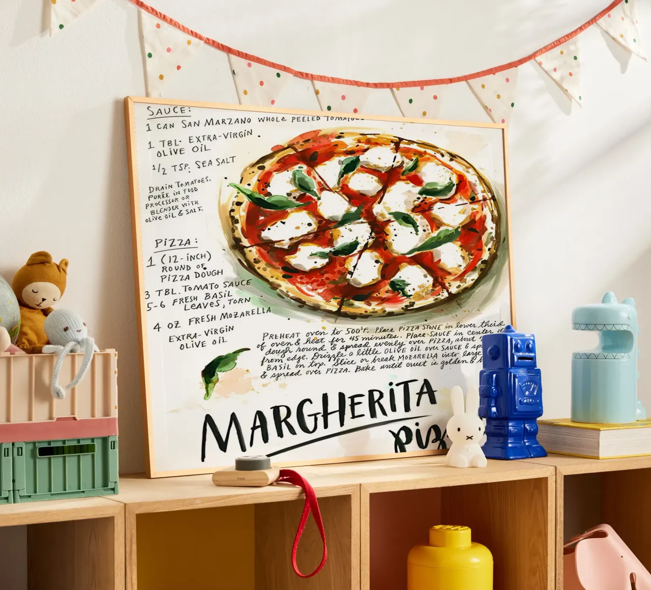 Margherita Pizza poster da Type & Tape