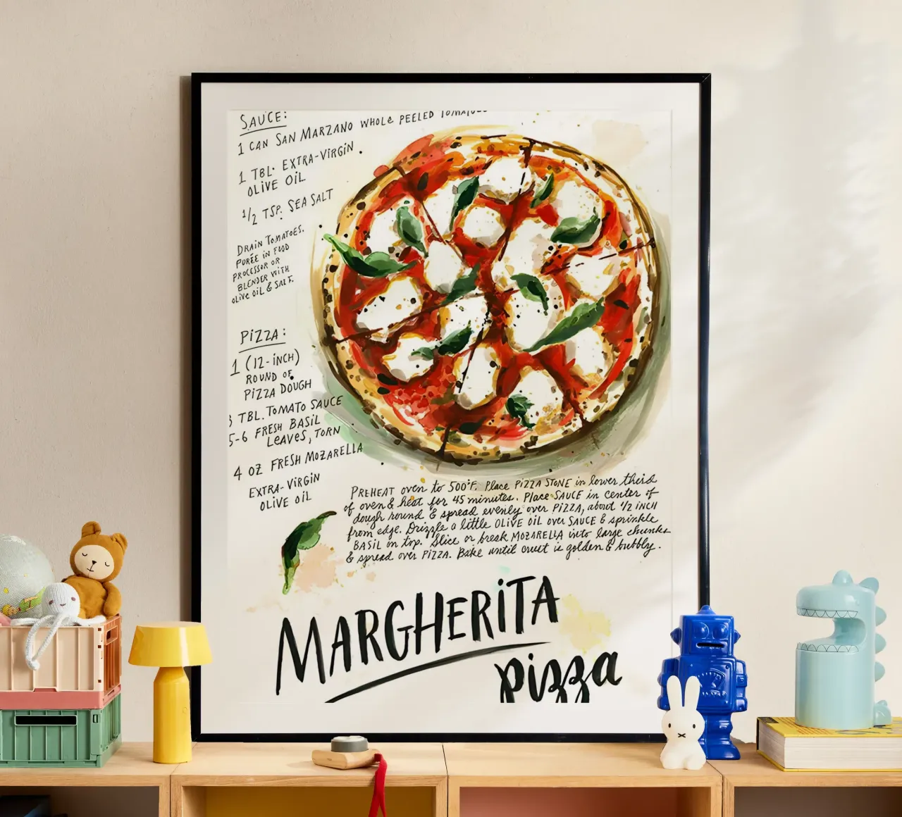Margherita Pizza poster da Type & Tape