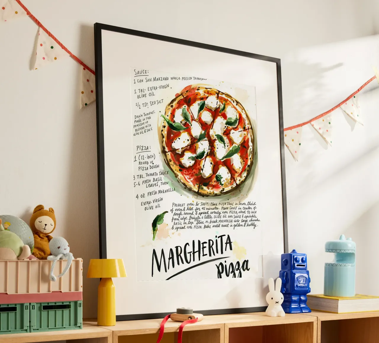 Margherita Pizza poster da Type & Tape