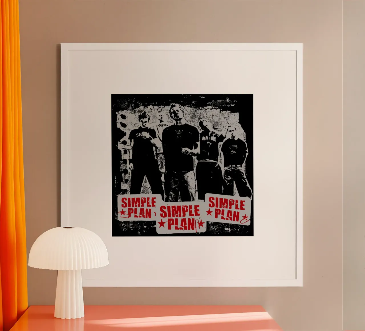 Silhouette Rock Simple Pan poster con telaio in plastica da skurtow