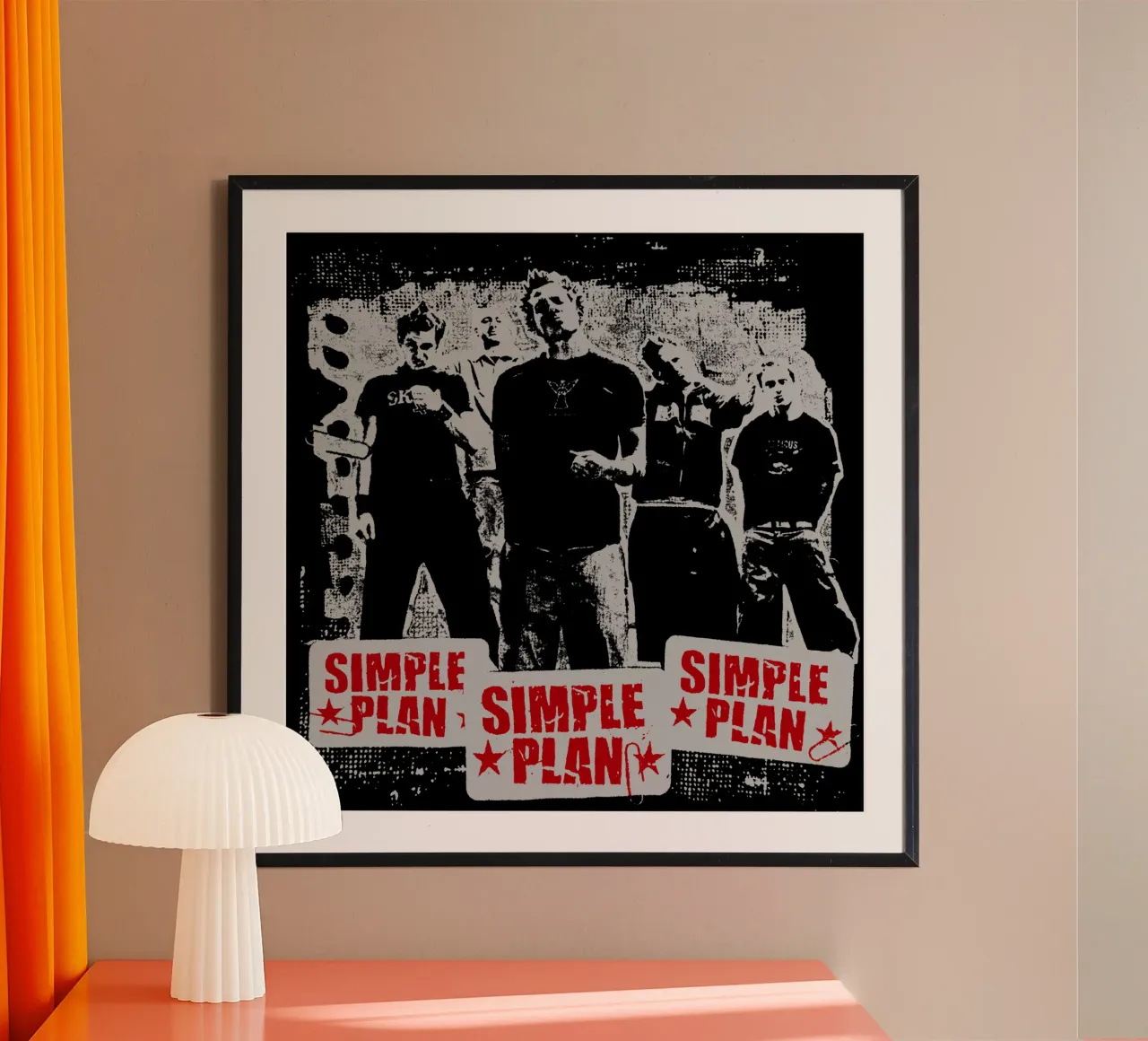 Silhouette Rock Simple Pan poster con telaio in plastica da skurtow