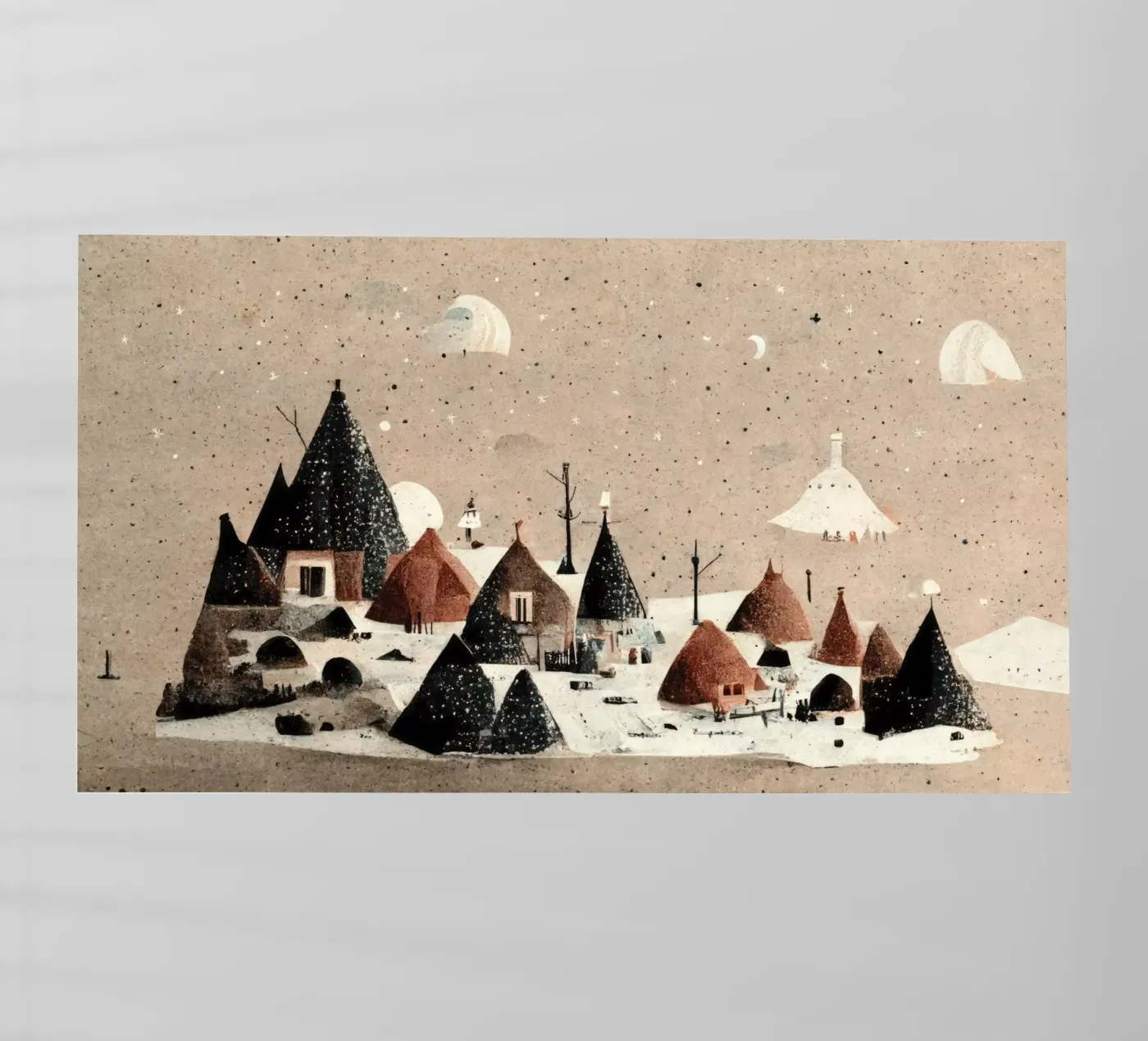 Tiny Winter Village pellicola backlit da treechild