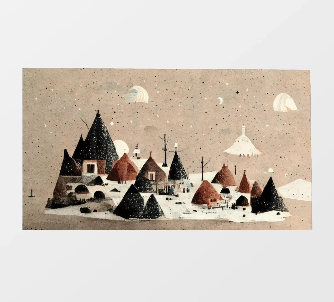 Tiny Winter Village pellicola backlit da treechild