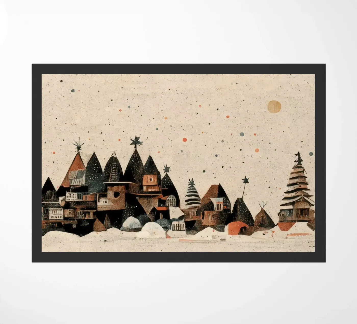 Tiny Christmas Town doormat by treechild