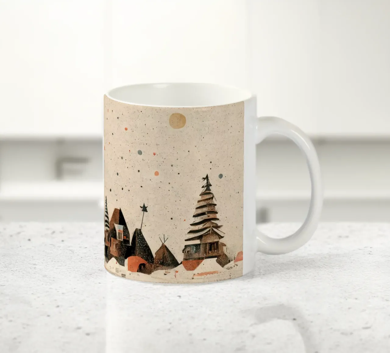 Tiny Christmas Town tazza in ceramica da treechild