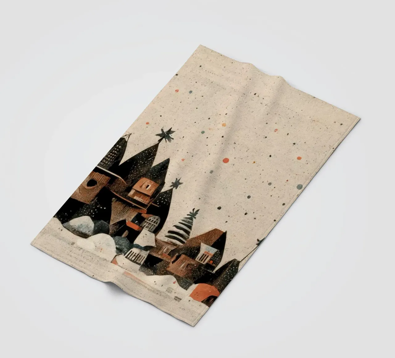 Tiny Christmas Town coperta in pile da treechild