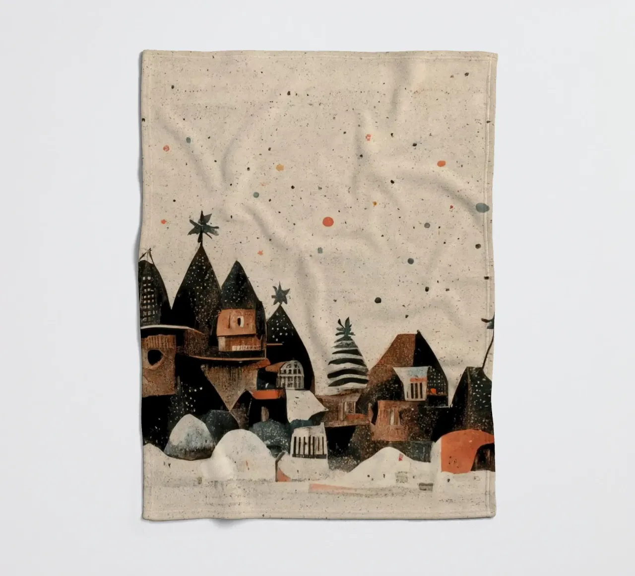 Tiny Christmas Town coperta in pile da treechild