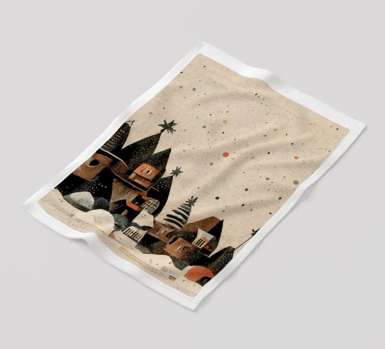 Tiny Christmas Town coperta in pile da treechild