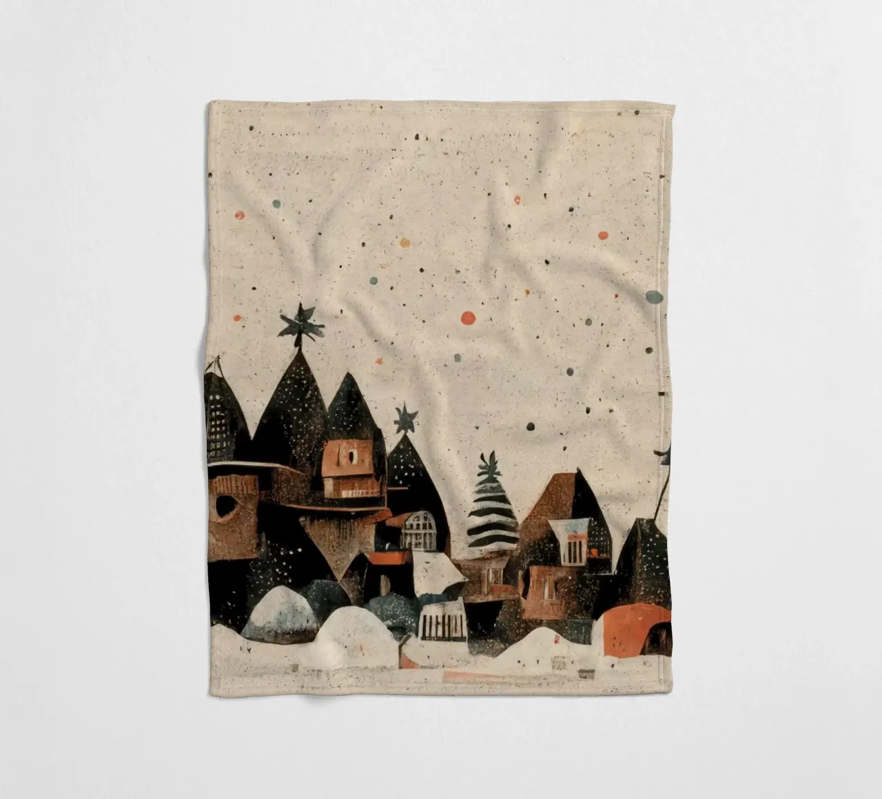 Tiny Christmas Town coperta in pile da treechild