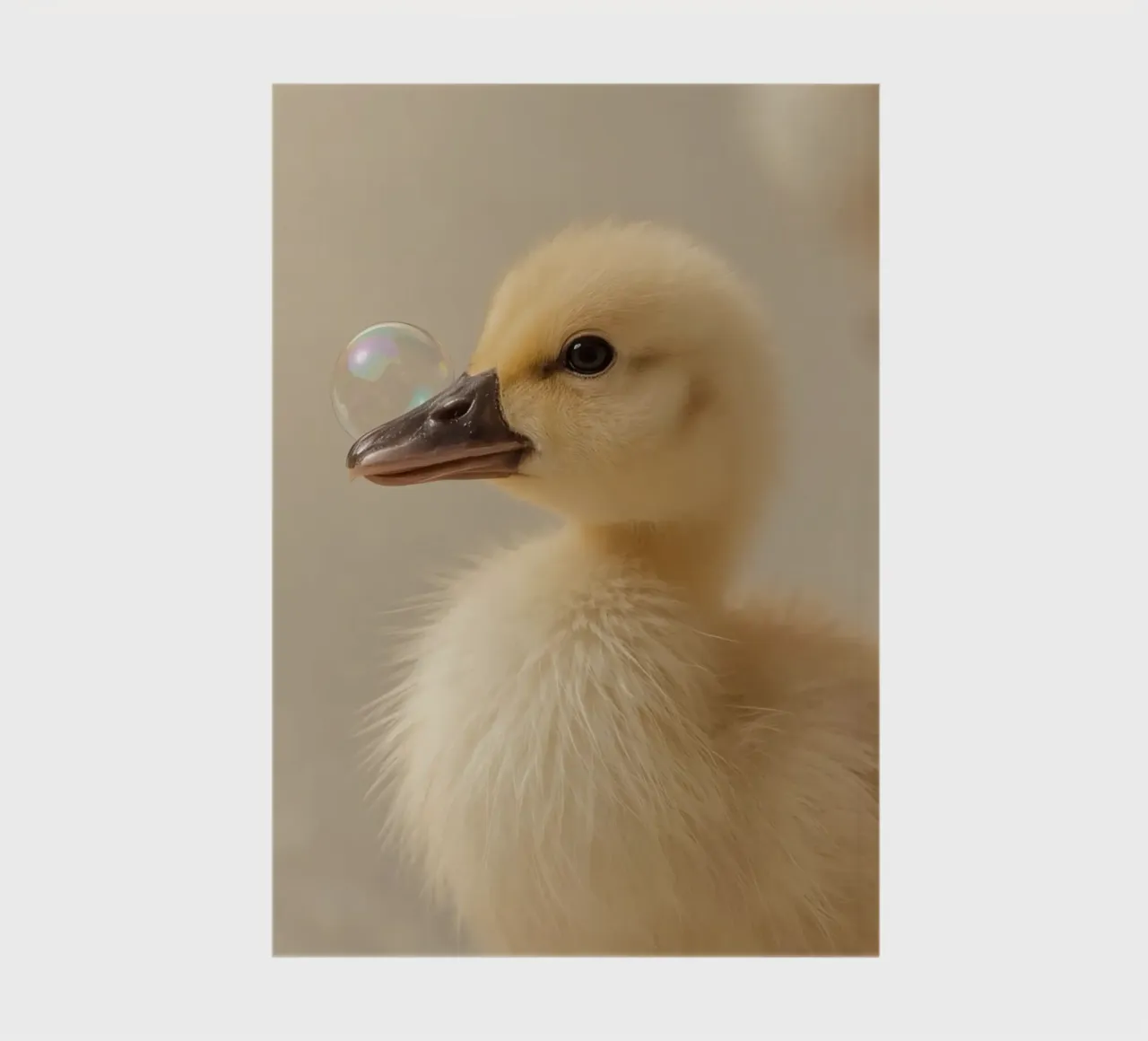 Yellow Duckling with Bubble on Beak notebook by DesignDoodle