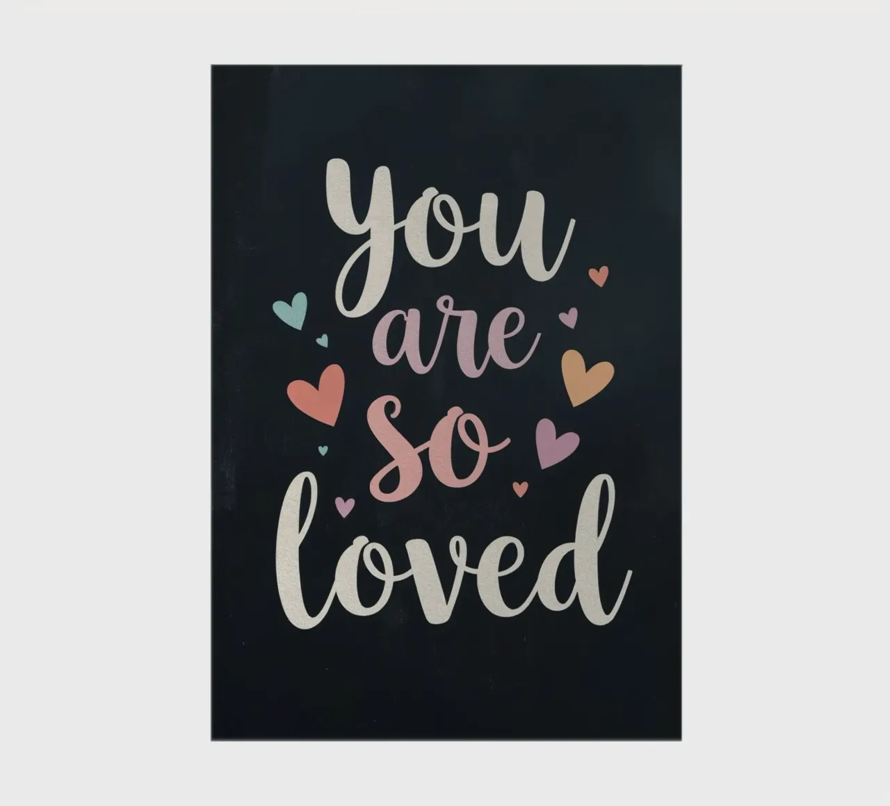 You Are So Loved Text with Hearts on Dark Background notebook by DesignDoodle
