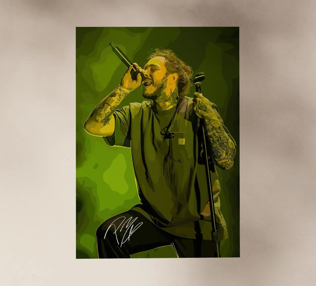 Performance di Post Malone pellicola backlit da shiners