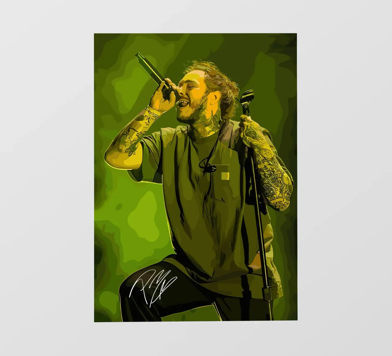 Performance di Post Malone pellicola backlit da shiners