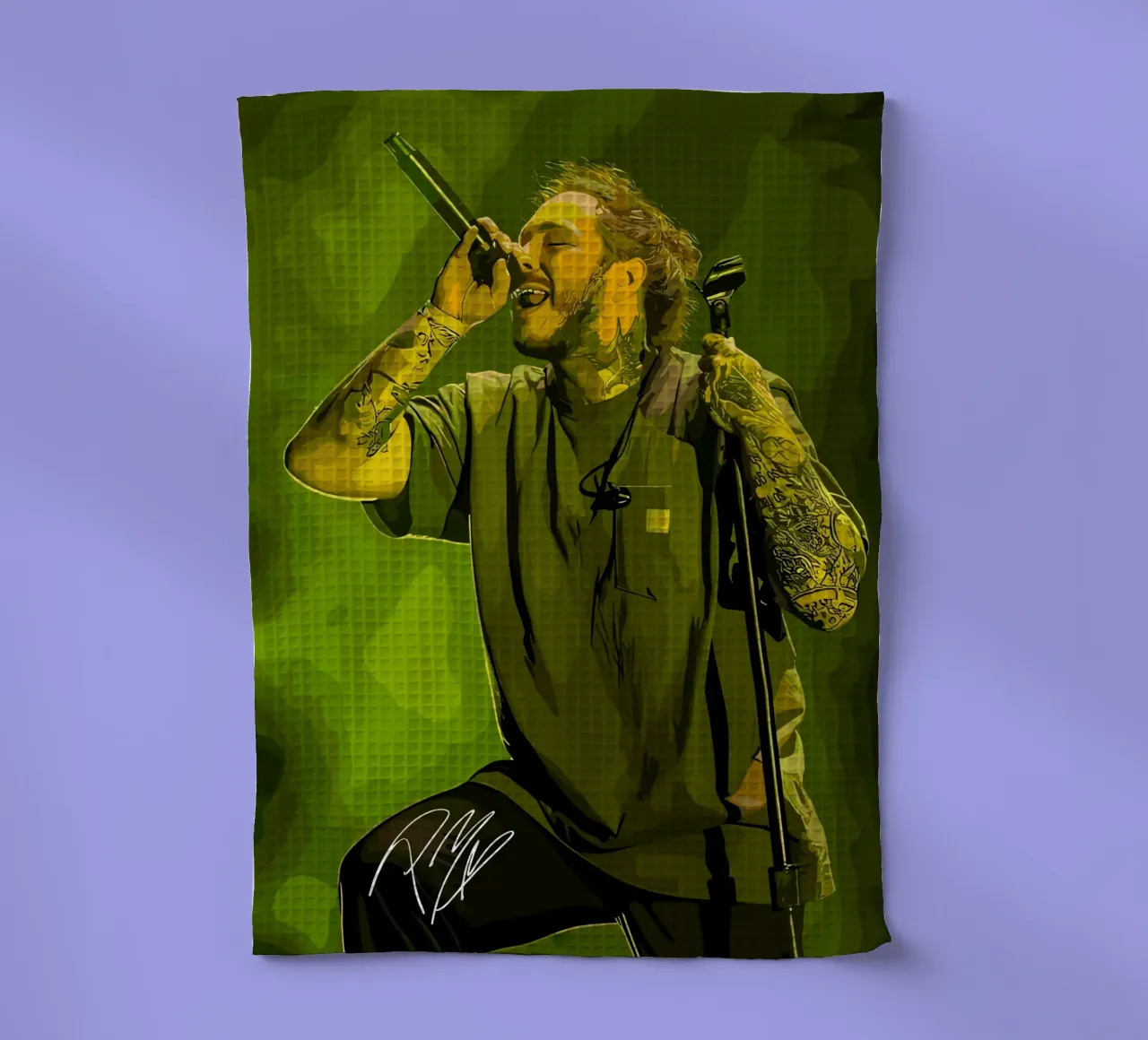 Performance di Post Malone canovaccio da cucina da shiners