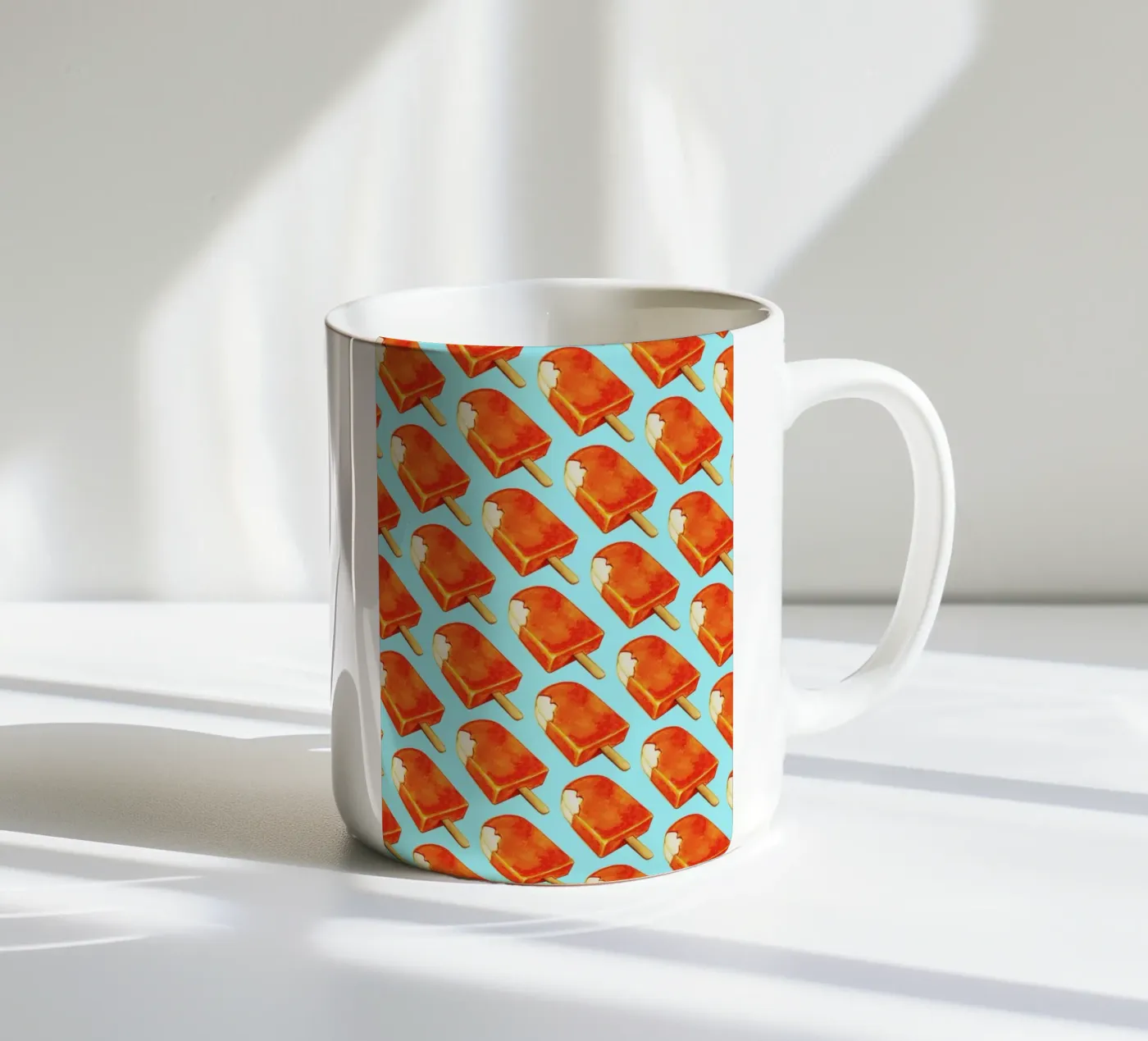 Creamsicle Pattern ceramic mug by Kelly Gilleran