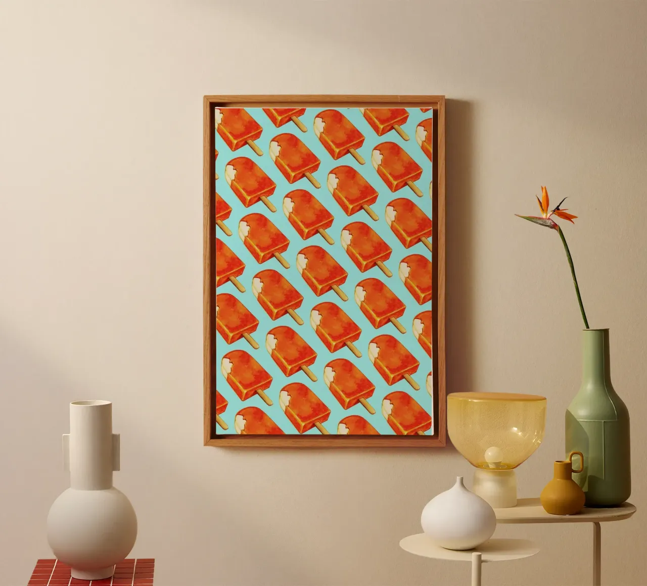Creamsicle Pattern canvas met Baklijst van Kelly Gilleran
