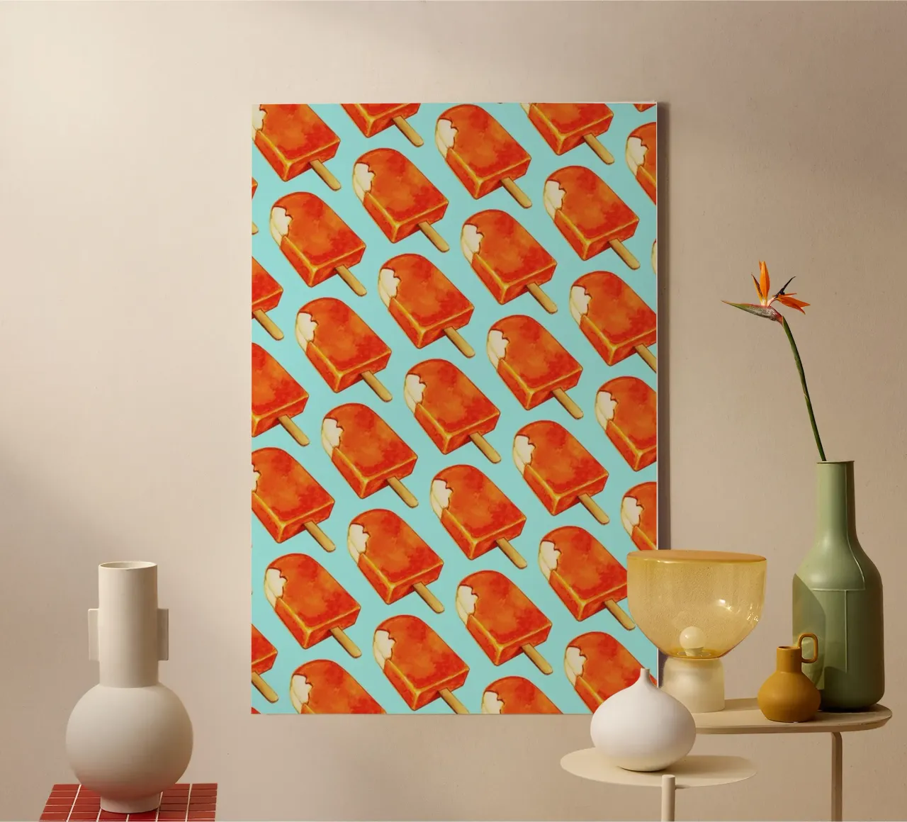 Creamsicle Pattern canvas met Baklijst van Kelly Gilleran