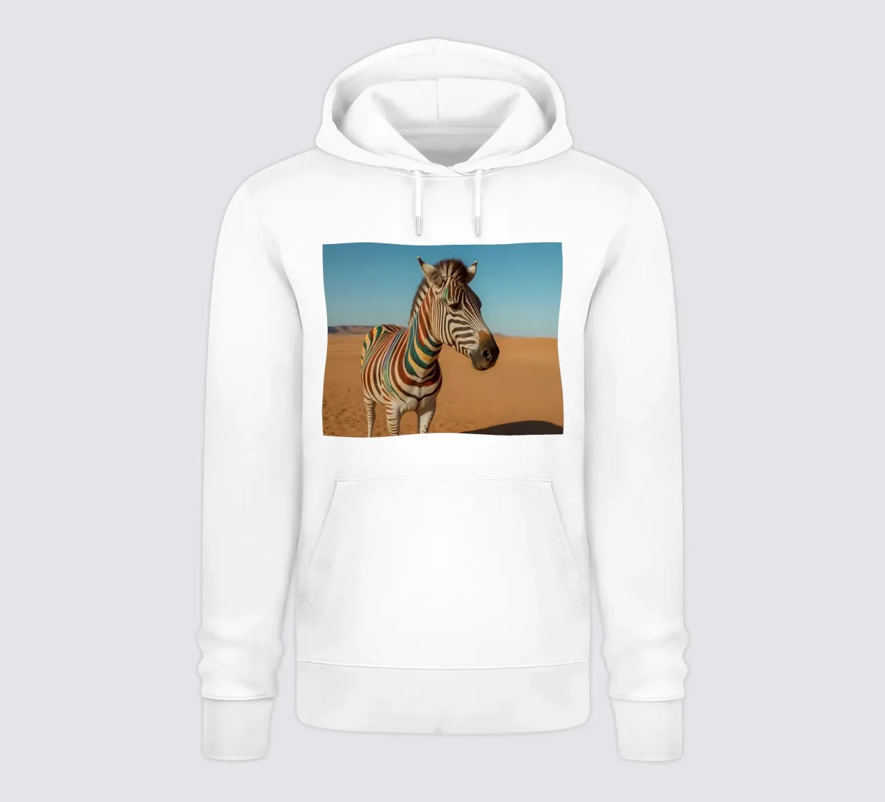 Zebra con strisce colorate nel deserto felpa con cappuccio da DesignDoodle