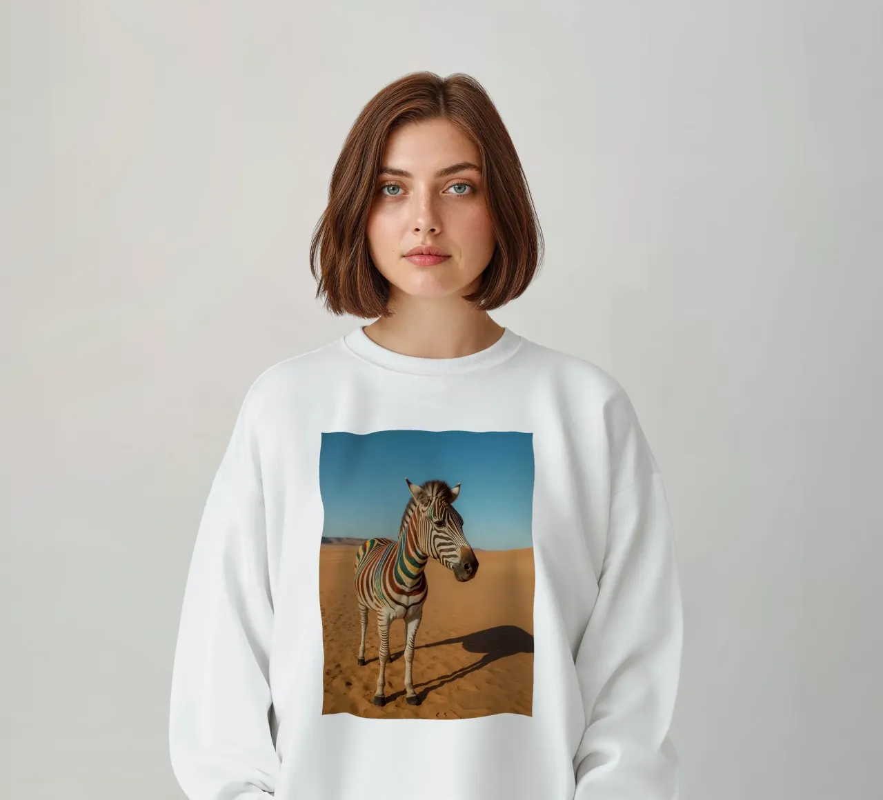 Zebra con strisce colorate nel deserto felpa da DesignDoodle