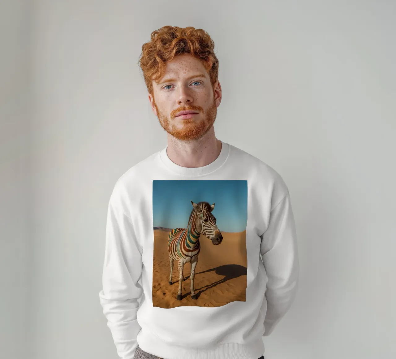 Zebra con strisce colorate nel deserto felpa da DesignDoodle