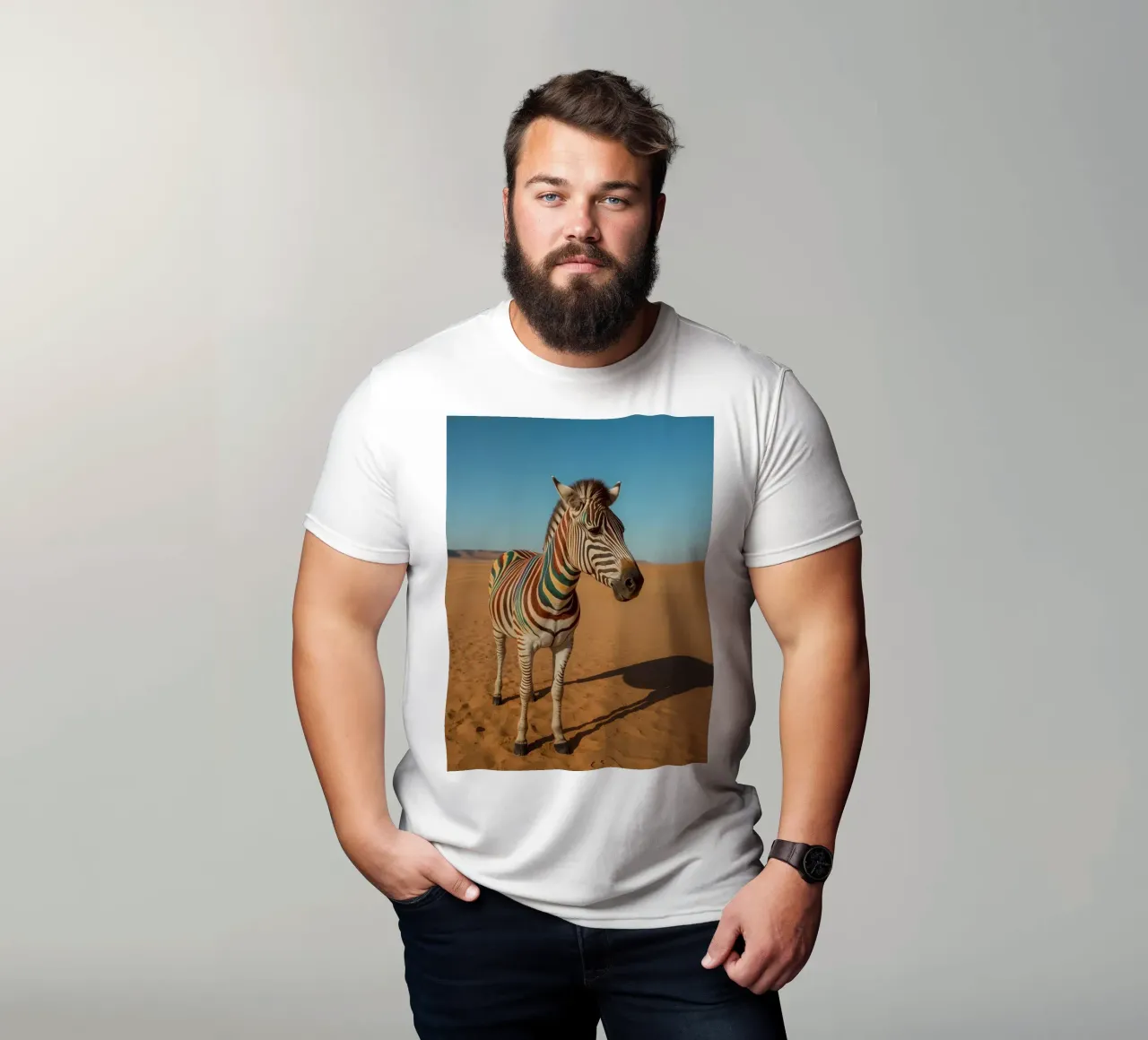 Zebra con strisce colorate nel deserto t-shirt da DesignDoodle
