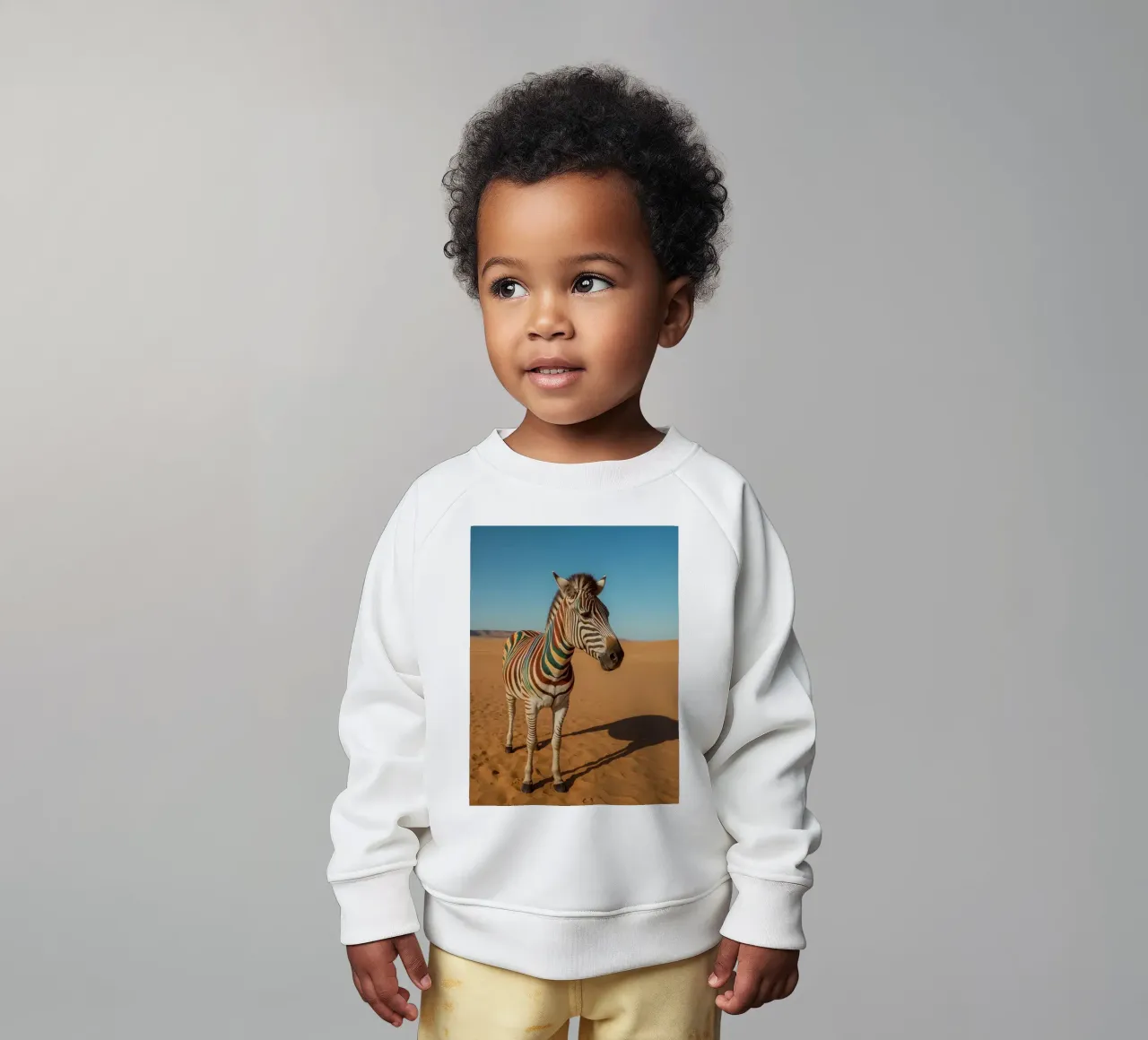 Zebra con strisce colorate nel deserto felpa neonato da DesignDoodle