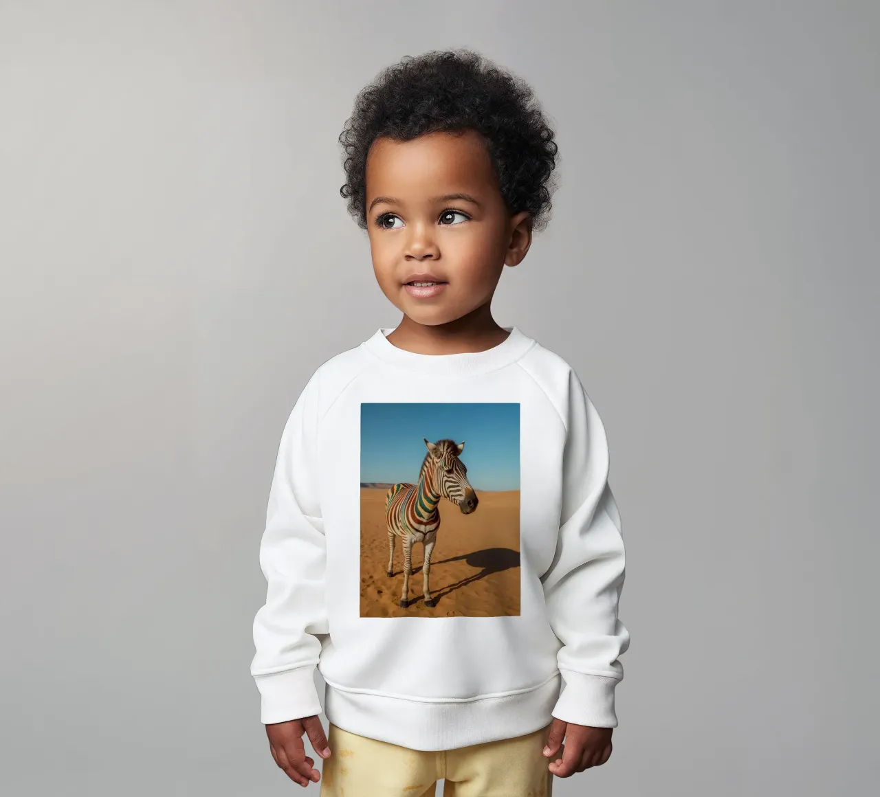 Zebra con strisce colorate nel deserto felpa neonato da DesignDoodle