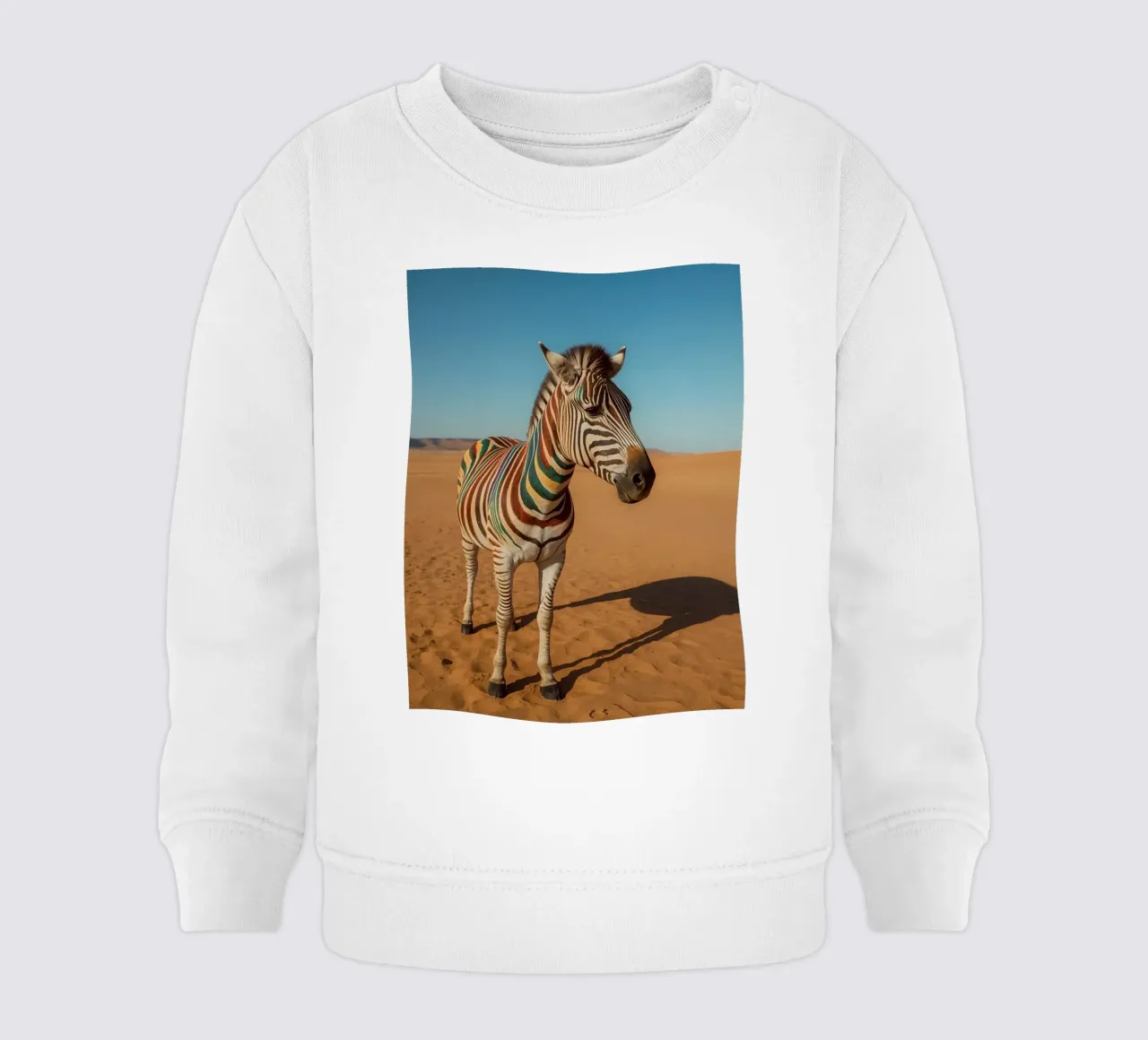 Zebra con strisce colorate nel deserto felpa neonato da DesignDoodle