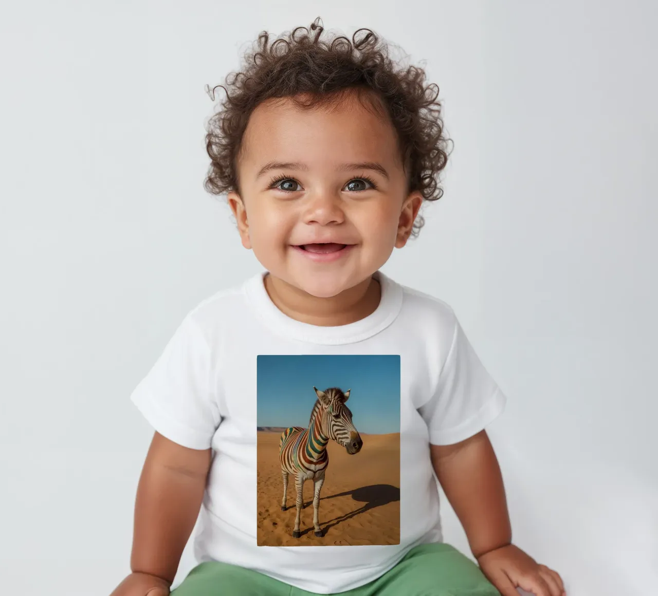 Zebra con strisce colorate nel deserto maglietta neonato da DesignDoodle