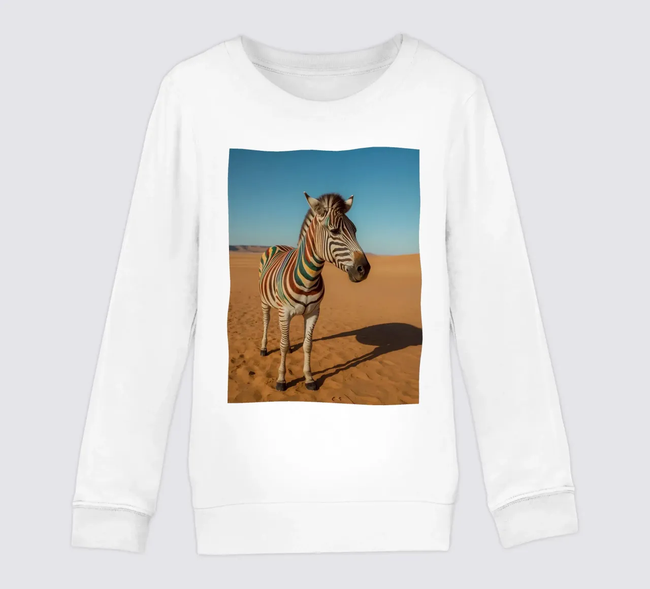 Zebra con strisce colorate nel deserto felpa bambino da DesignDoodle